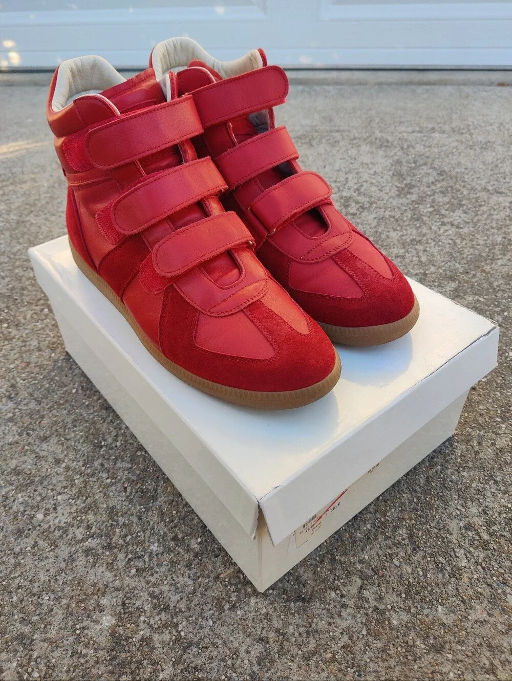 Maison Martin Margiela Red High-Top Velcro Sneakers MESSAGE MY NUMBER 5107534561